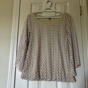 Roz & Ali Size Large  Lace Blouse
